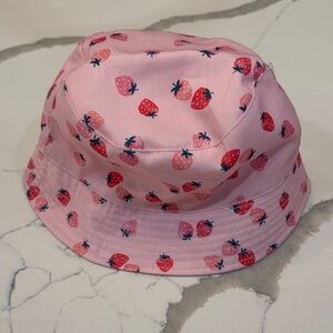NWT Strawberry Print Pink Bucket Hat